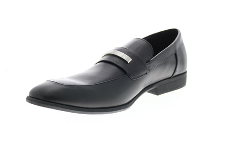Calvin Klein Lathan 34F9274-BLK Mens Black Leather Loafers & Slip Ons Casual Shoes
