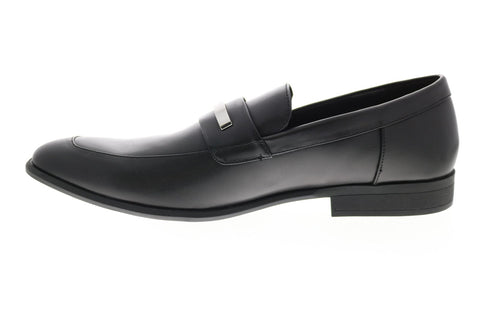 Calvin Klein Lathan 34F9274-BLK Mens Black Leather Loafers & Slip Ons Casual Shoes