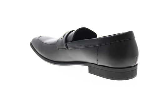 Calvin Klein Lathan 34F9274-BLK Mens Black Leather Loafers & Slip Ons Casual Shoes