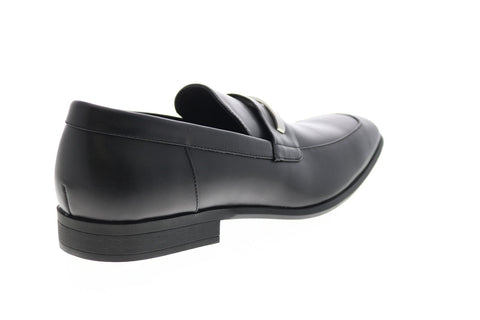 Calvin Klein Lathan 34F9274-BLK Mens Black Leather Loafers & Slip Ons Casual Shoes