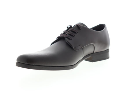 Calvin Klein Jacob Soft Leather City Emboss Mens Brown Plain Toe Oxfords Shoes