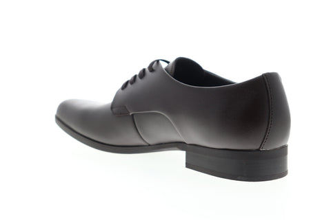 Calvin Klein Jacob Soft Leather City Emboss Mens Brown Plain Toe Oxfords Shoes