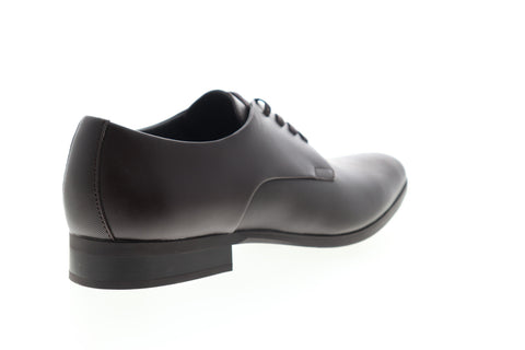 Calvin Klein Jacob Soft Leather City Emboss Mens Brown Plain Toe Oxfords Shoes