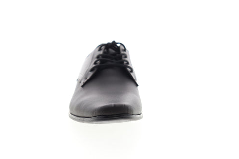 Calvin Klein Benton Small Grid Emboss Mens Brown Leather Plain Toe Oxfords Shoes