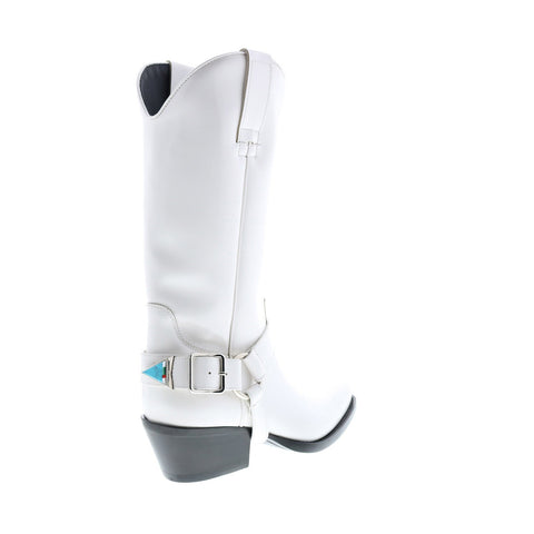 Calvin Klein Tex Tammy Abrasivato 34J0850-WHT Womens White Western Boots
