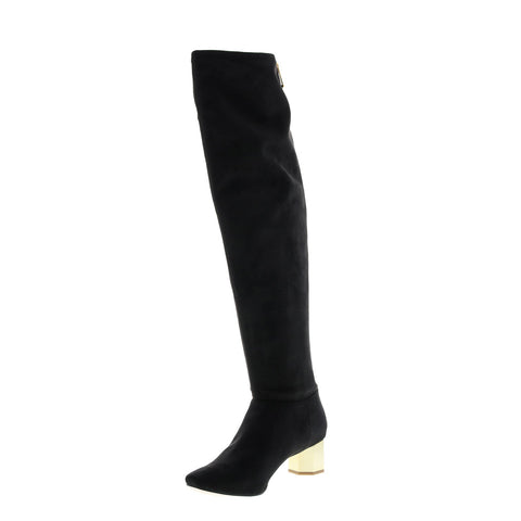 Katy Perry The Trinity Womens Black Canvas Zipper Over The Knee Boots 