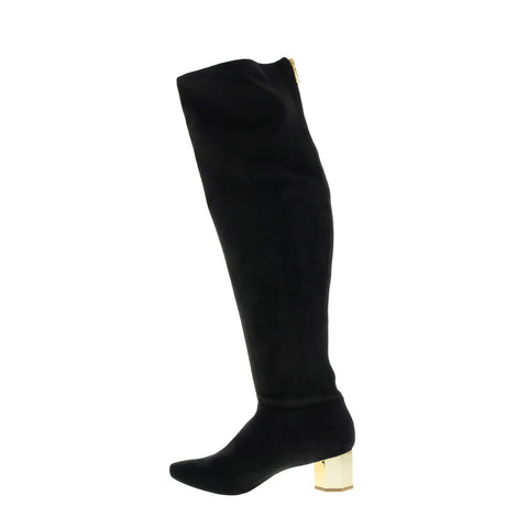 Katy Perry The Trinity Womens Black Canvas Zipper Over The Knee Boots 