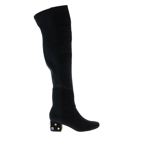 Katy Perry The Gem Womens Black Suede Slip On Over The Knee Boots 