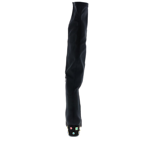 Katy Perry The Gem Womens Black Suede Slip On Over The Knee Boots 