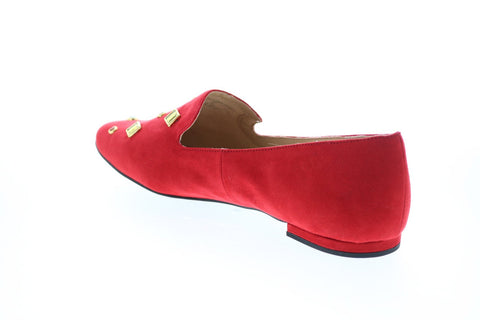 Katy Perry The Turner Womens Red Suede Slip On Loafer Flats Shoes