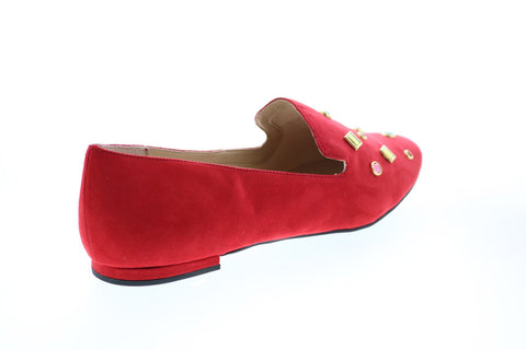Katy Perry The Turner Womens Red Suede Slip On Loafer Flats Shoes