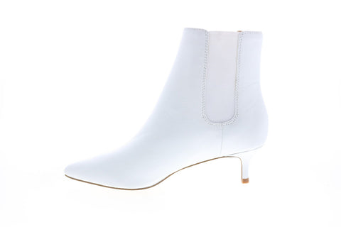 Katy Perry The Joan Womens White Leather Slip On Ankle & Booties Boots 
