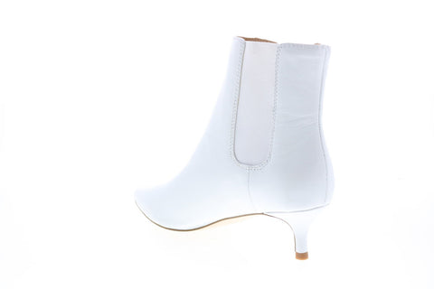 Katy Perry The Joan Womens White Leather Slip On Ankle & Booties Boots 