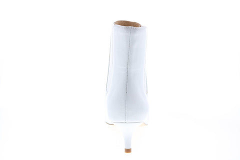 Katy Perry The Joan Womens White Leather Slip On Ankle & Booties Boots 