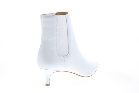 Katy Perry The Joan Womens White Leather Slip On Ankle & Booties Boots 
