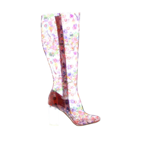 Katy Perry The Yarra Womens Red Synthetic Slip On Knee-High Boots 