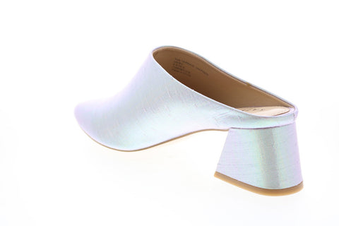 Katy Perry The Terrain Womens Purple Canvas Slip On Mules Heels Shoes