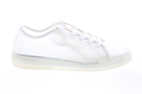 Katy Perry The Glam Womens White Synthetic Lace Up Lifestyle Sneakers Shoes