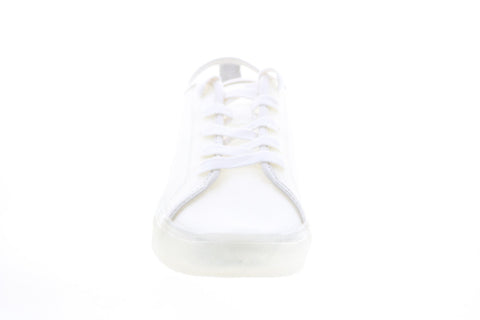 Katy Perry The Glam Womens White Synthetic Lace Up Lifestyle Sneakers Shoes