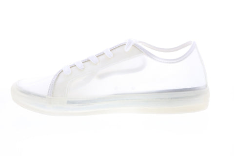 Katy Perry The Glam Womens White Synthetic Lace Up Lifestyle Sneakers Shoes