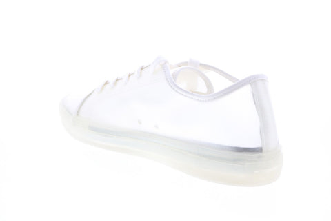 Katy Perry The Glam Womens White Synthetic Lace Up Lifestyle Sneakers Shoes