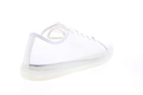 Katy Perry The Glam Womens White Synthetic Lace Up Lifestyle Sneakers Shoes