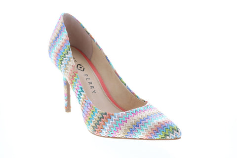 Katy Perry The Sissy Womens Blue Canvas Slip On Pumps Heels Shoes