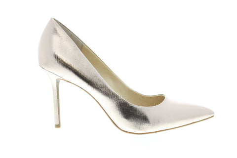 Katy Perry The Sissy Womens Gold Synthetic Slip On Pumps Heels Shoes