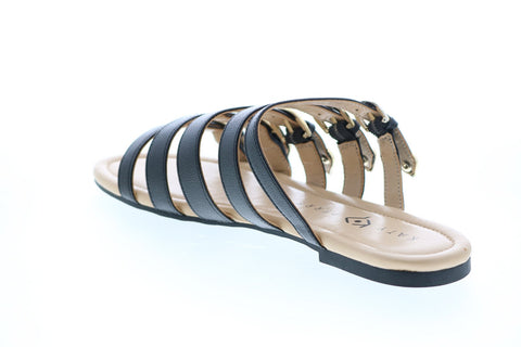 Katy Perry The Nikki Womens Black Synthetic Strap Slides Sandals Shoes