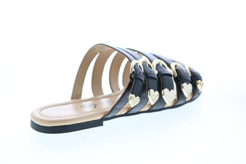 Katy Perry The Nikki Womens Black Synthetic Strap Slides Sandals Shoes