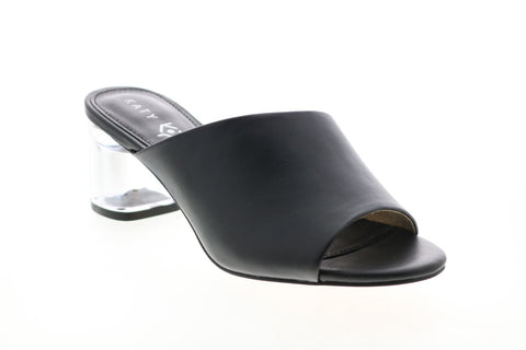 Katy Perry The Landen Womens Black Synthetic Slip On Mules Heels Shoes