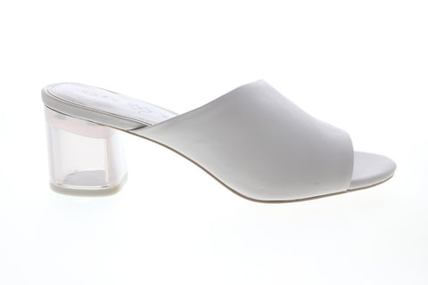 Katy Perry The Landen Womens Gray Synthetic Slip On Mules Heels Shoes