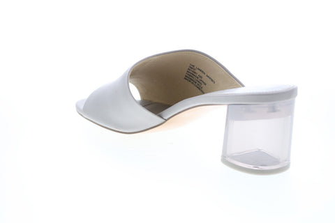 Katy Perry The Landen Womens Gray Synthetic Slip On Mules Heels Shoes