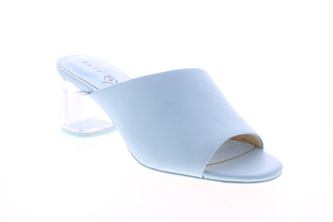 Katy Perry The Landen Womens Blue Synthetic Slip On Mules Heels Shoes