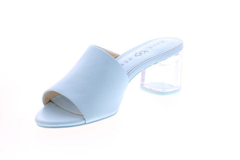 Katy Perry The Landen Womens Blue Synthetic Slip On Mules Heels Shoes