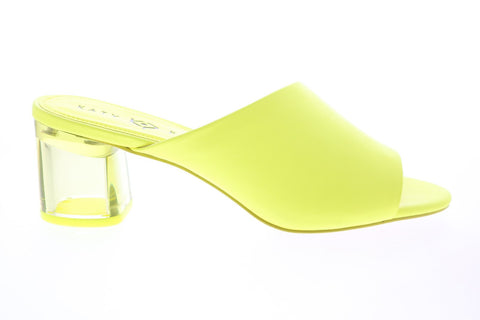 Katy Perry The Landen Womens Yellow Synthetic Slip On Mules Heels Shoes