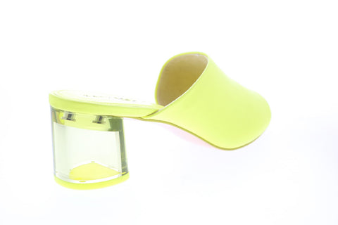 Katy Perry The Landen Womens Yellow Synthetic Slip On Mules Heels Shoes