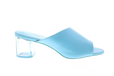 Katy Perry The Landen Womens Blue Synthetic Slip On Mules Heels Shoes
