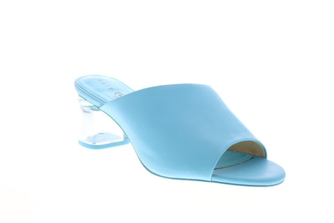 Katy Perry The Landen Womens Blue Synthetic Slip On Mules Heels Shoes