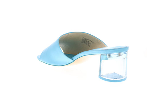 Katy Perry The Landen Womens Blue Synthetic Slip On Mules Heels Shoes