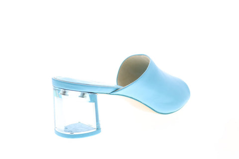Katy Perry The Landen Womens Blue Synthetic Slip On Mules Heels Shoes