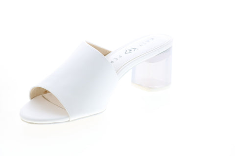 Katy Perry The Landen Womens White Synthetic Slip On Mules Heels Shoes