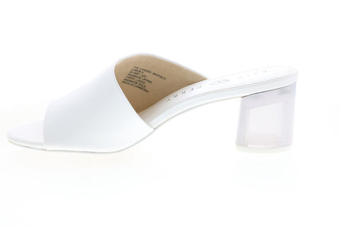Katy Perry The Landen Womens White Synthetic Slip On Mules Heels Shoes