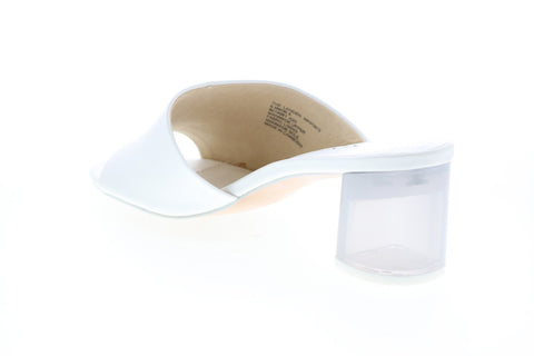 Katy Perry The Landen Womens White Synthetic Slip On Mules Heels Shoes