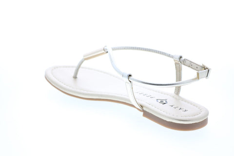 Katy Perry The Jule Womens Silver Synthetic Strap Slingback Sandals Shoes