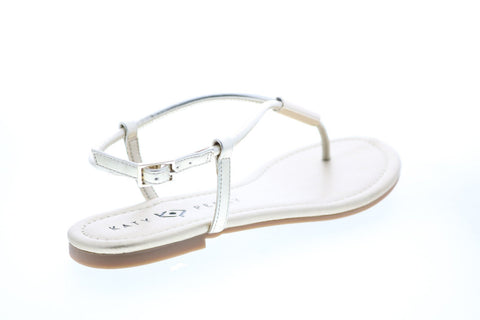 Katy Perry The Jule Womens Silver Synthetic Strap Slingback Sandals Shoes