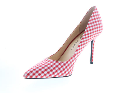 Katy Perry The Sissy Womens Red Canvas Slip On Pumps Heels Shoes