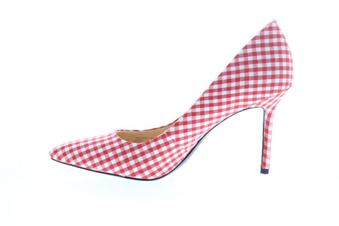 Katy Perry The Sissy Womens Red Canvas Slip On Pumps Heels Shoes