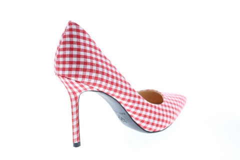 Katy Perry The Sissy Womens Red Canvas Slip On Pumps Heels Shoes