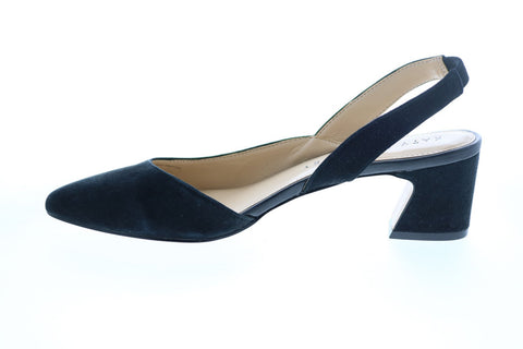 Katy Perry The Phez Womens Black Suede Slip On Strap Heels Shoes